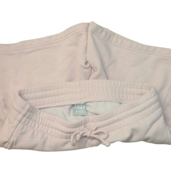 TNA Aritzia Cozy Fleece Boyfriend Pink Lightweight Jersey Sweat Shorts Size S - Picture 8 of 11